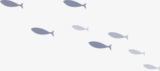 灰色扁平大海鱼群免抠