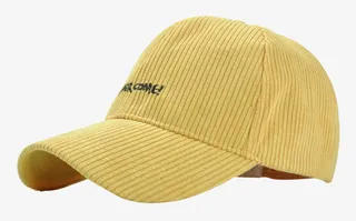 字母灯芯绒条绒小黄帽免抠