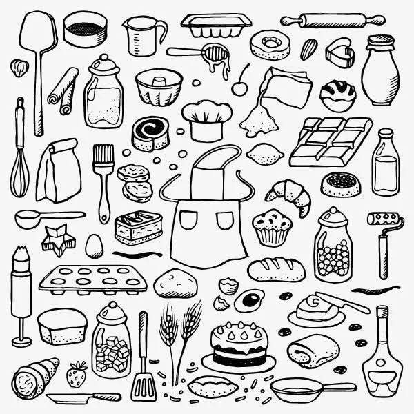 精致手绘实物餐具免抠