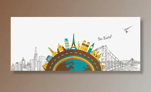 几何图形留学出国教育免抠标签元素