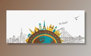 几何图形留学出国教育免抠标签元素