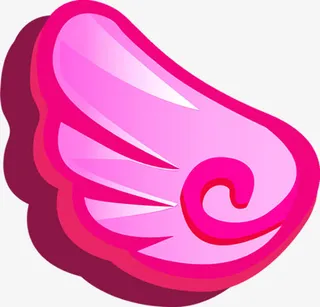 粉色卡通翅膀七夕情人节免抠