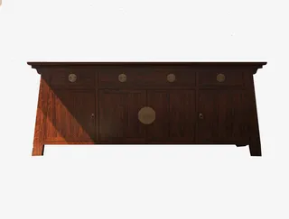 棕色长条中式柜子免抠