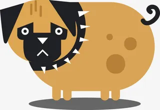 斗牛犬图标矢量图免抠