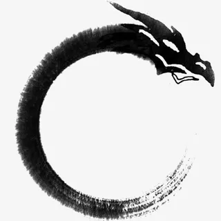 手绘黑色水墨风龙免抠图免抠