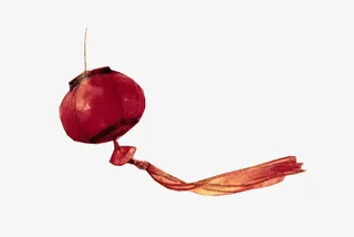 手绘红色复古灯笼装饰免抠