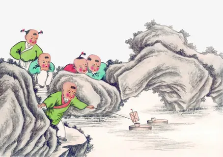 古代儿童戏耍免抠