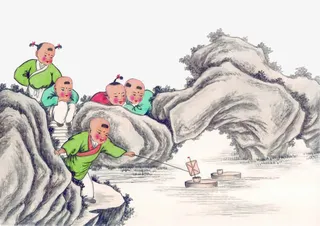 古代儿童戏耍免抠