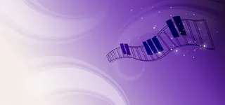 音乐主题和紫色背景