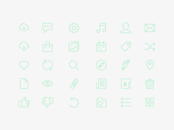 浅蓝icon功能图标一套免抠