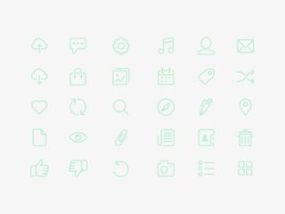 浅蓝icon功能图标一套免抠