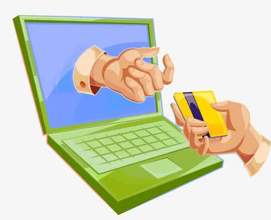 卡通手拿银行卡创意免抠