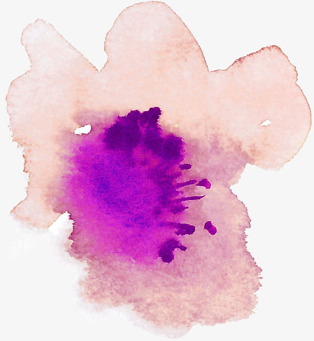 粉紫色水粉装饰花卉素材免抠