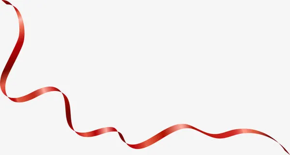 弯曲红色丝带免抠