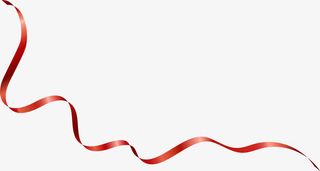 弯曲红色丝带免抠