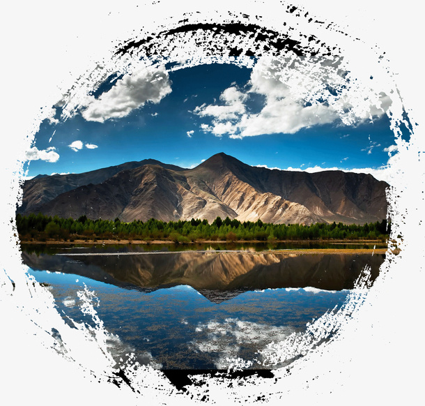 桂林山水景图免抠