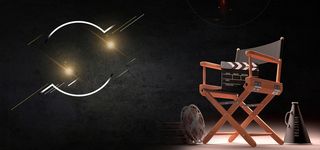 简洁高端复古电影展板背景高清