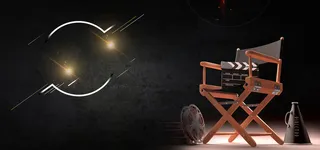 简洁高端复古电影展板背景高清