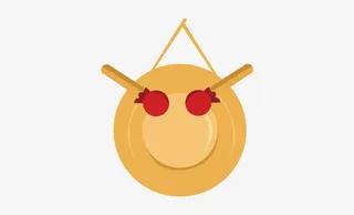 黄色的锣鼓乐器素材免抠