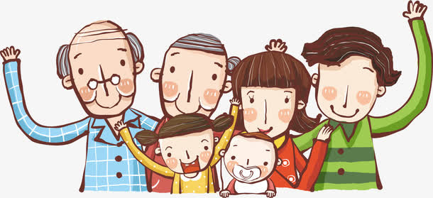 快乐家庭卡通素材免抠