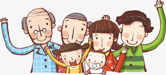 快乐家庭卡通素材免抠