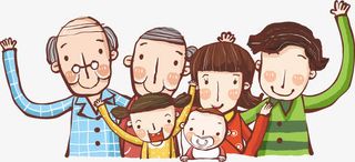 快乐家庭卡通素材免抠