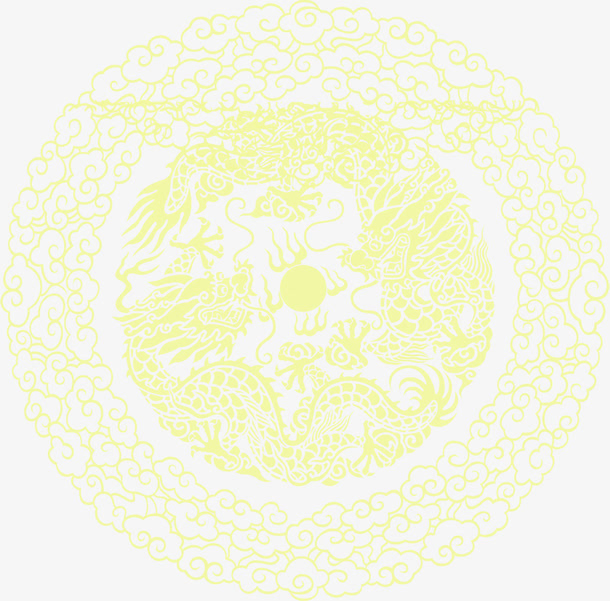金色花纹剪纸中秋免抠