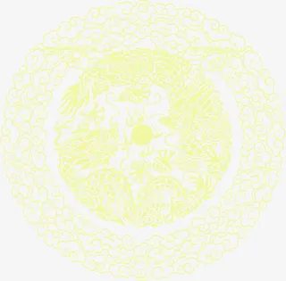 金色花纹剪纸中秋免抠