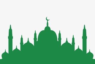 绿色阿拉伯语楼免抠