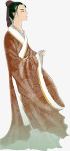 棕色长袍古风男子七夕情人节免抠