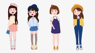 人物卡通形象女孩手绘免抠素材免抠手绘/卡通手绘元素