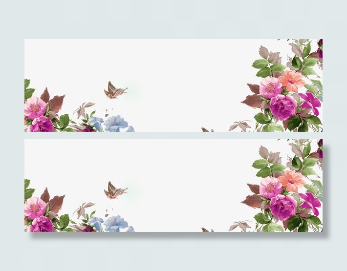 创意手绘花艺自然边框免抠