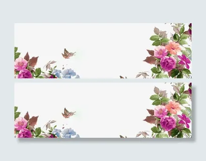 创意手绘花艺自然边框免抠