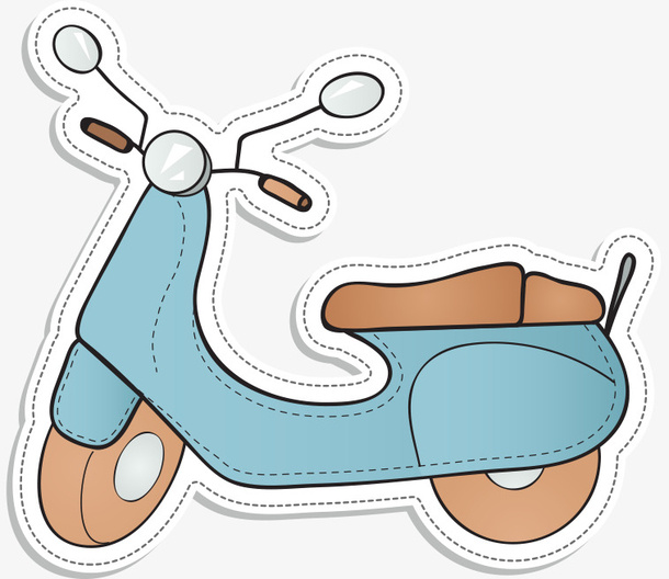 卡通可爱儿童电瓶车装饰免抠