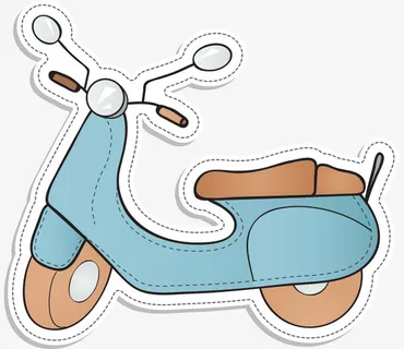卡通可爱儿童电瓶车装饰免抠
