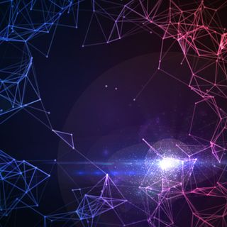 蓝紫色科技感几何线条背景素材高清