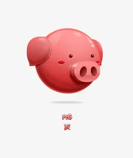 卡通手绘猪首免抠