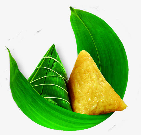 绿色可口粽子食物免抠