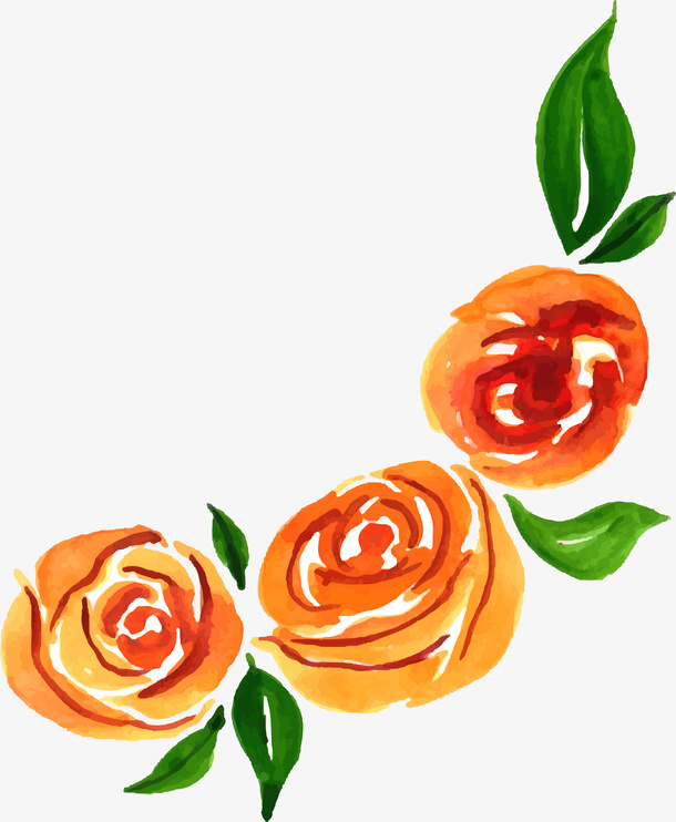 手绘花朵设计素材免抠