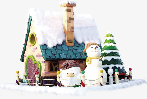 高清创意扁平风格创意雪人免抠