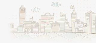 高清创意扁平手绘风格创意城市免抠