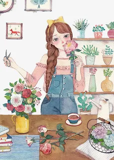 花厅里的女孩免抠