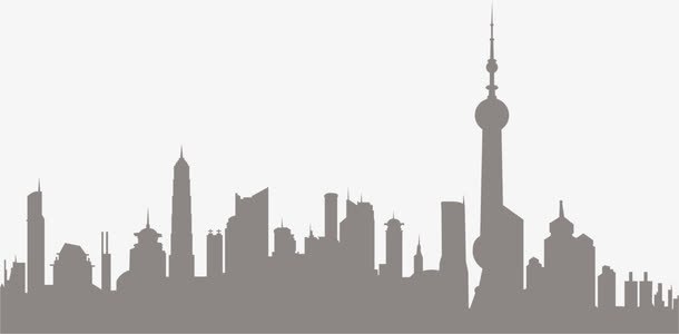 黑色城市剪影海报背景