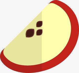 黄色卡通扁平苹果片免抠