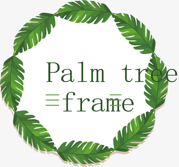 绿色春季花环设计免抠标签元素