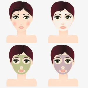 躺着睁着眼睛敷面膜的女子免抠