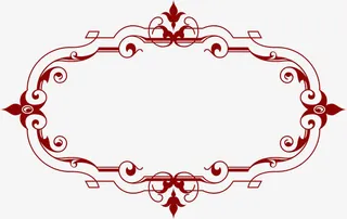 红色手绘吉祥边框免抠