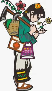 采药小女孩免抠 采药小女孩免抠