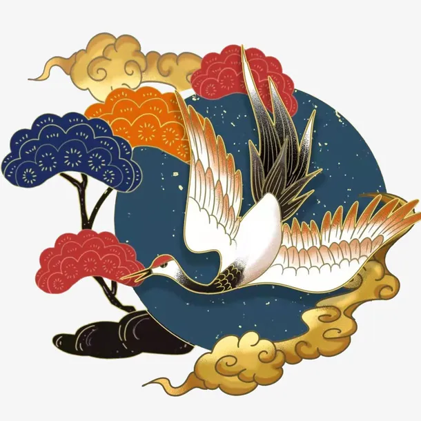 中国风   中国元素鹤免抠