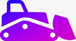 蓝紫色，渐变，铲车，矢量，放大，方便免抠